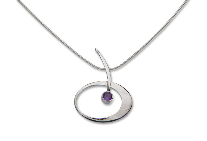 Elliptical Elegance Pendant, Sterling Silver