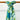 Scarf, Marbled Silk Charmeuse in Olive & Turquoise