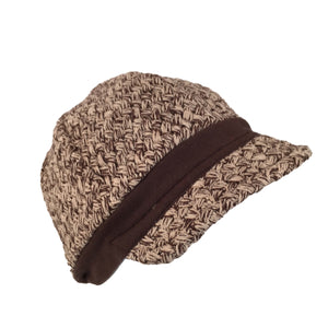 Hat, Brown & Ecru Cap