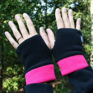 Wristies Cuffs Black & Hot Pink, Adult Small