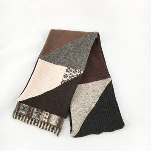 Knit Scarf in Deep Browns & Heather Grey