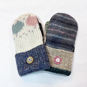 Mittens in Soft Pastels w/Grey & Off White