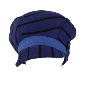 Hat, Bright Blue & Black Stripe