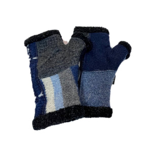 Arctic Fingerless Gloves in Dark Navy & Dark Greys