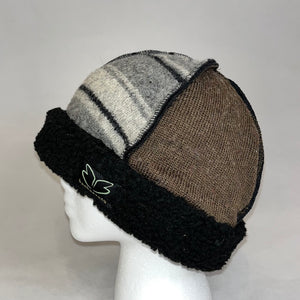 Hat Seamed in Soft Browns and Muted Grey